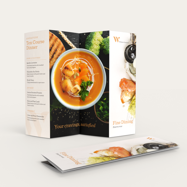 Trifold Brochure for Restaurant Menu